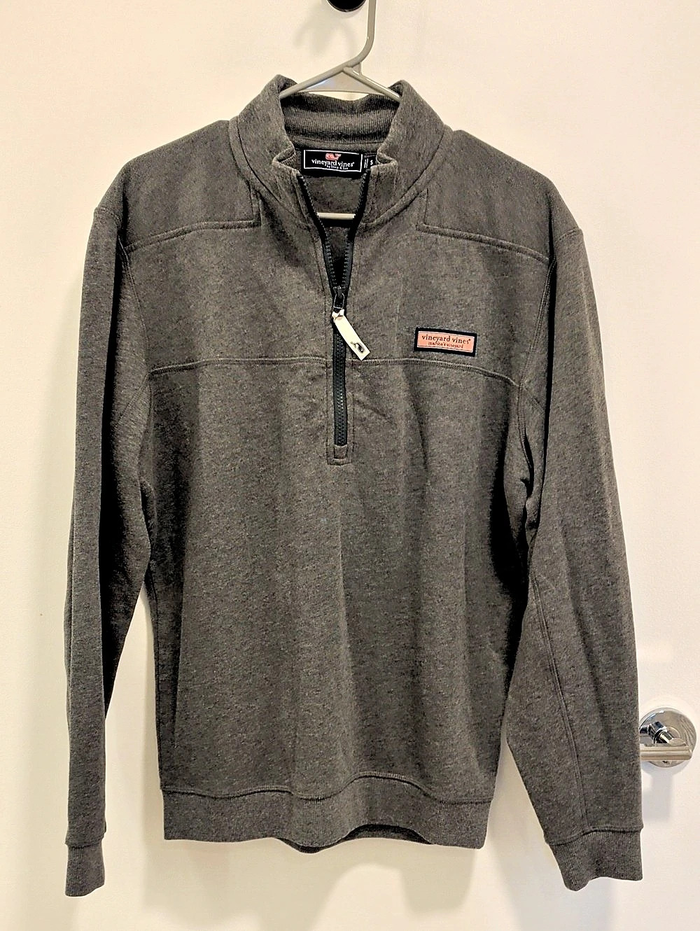 Vineyard Vines Classic Shep Shirt Gray Quarter-Zip Pullover